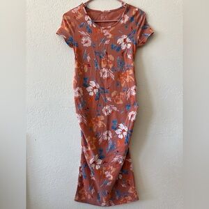 Isabel Maternity by Ingrid & Isabel Floral Maxi Dress - Rust and Blue
